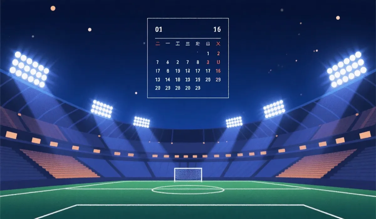 世界杯赛程时间表概览插画