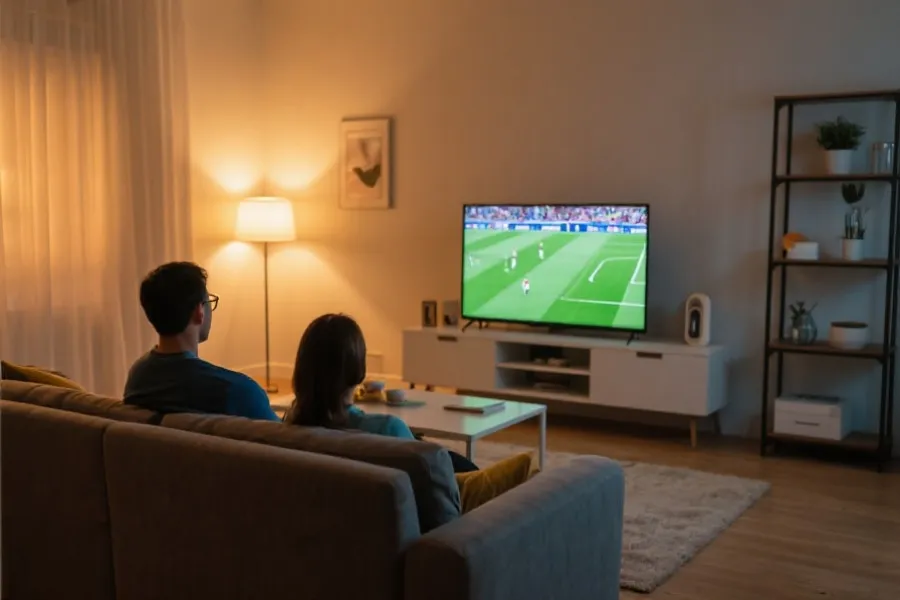 家庭观赛场景示意